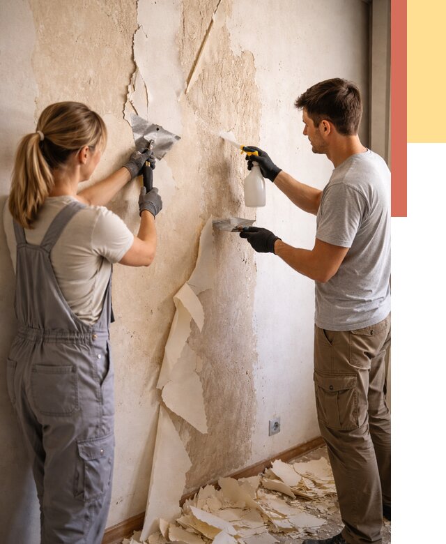 Снятие старых обоев в Усть-Джегуте от 5315 руб. под ключ недорого | ОТДЕЛОЧНИК-Стд