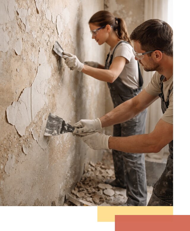 Снятие старой шпаклевки и подготовка поверхностей в Усть-Джегуте