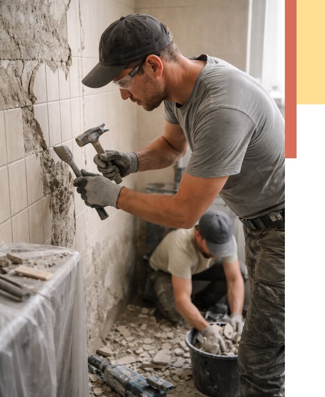 Демонтаж плитки со стен в Усть-Джегуте от 860 руб. — быстро и недорого | ОТДЕЛОЧНИК-Стд