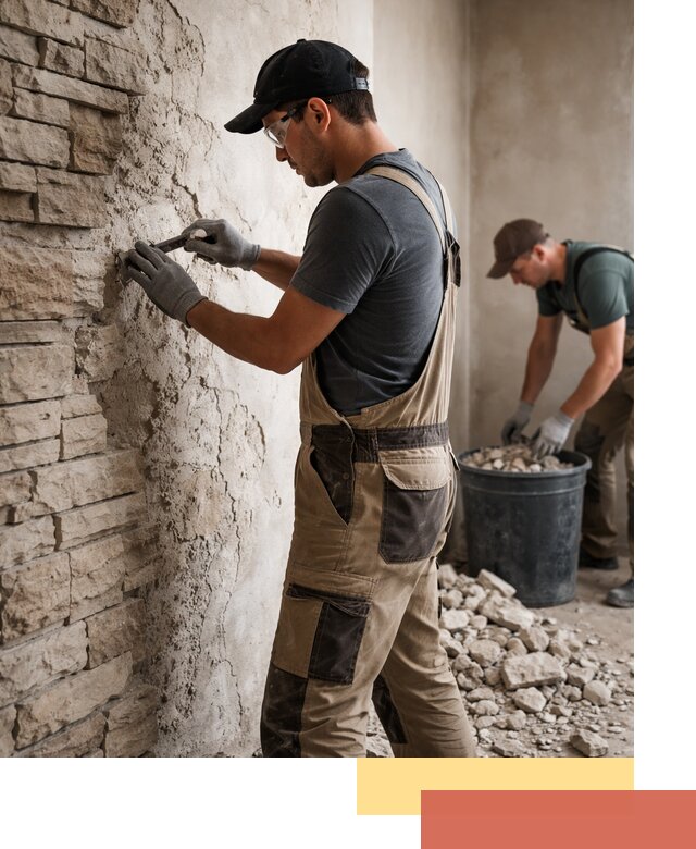 Демонтаж декоративного камня в Усть-Джегуте профессионально и безопасно