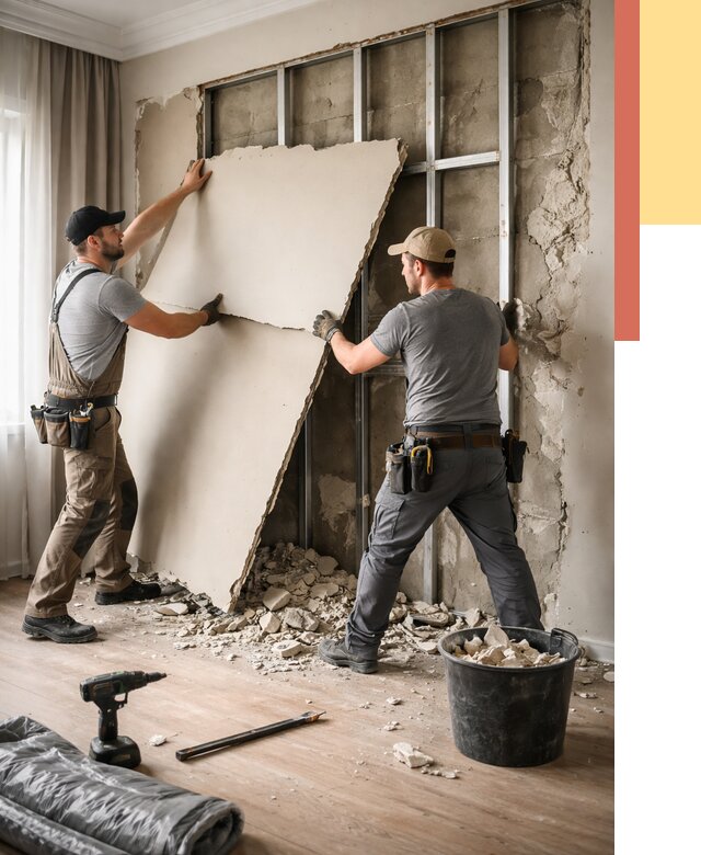 Демонтаж гипсокартона со стен в Усть-Джегуте от 354 руб. — услуги демонтажа | ОТДЕЛОЧНИК-Стд