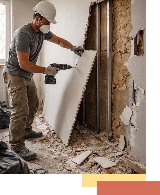 Демонтаж гипсокартона со стен в Усть-Джегуте качественно и быстро