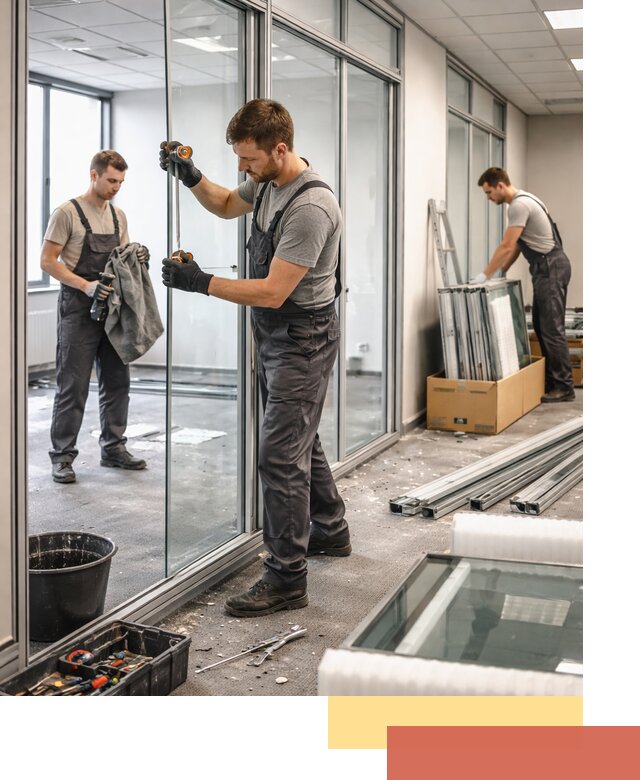 Демонтаж стеклянных перегородок в Усть-Джегуте быстро и безопасно