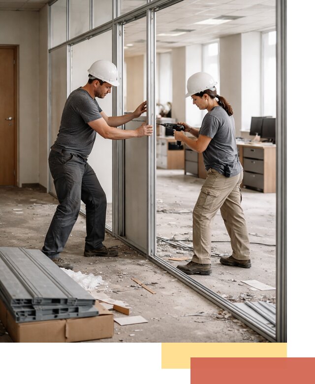 Демонтаж алюминиевых перегородок в Усть-Джегуте быстро и аккуратно