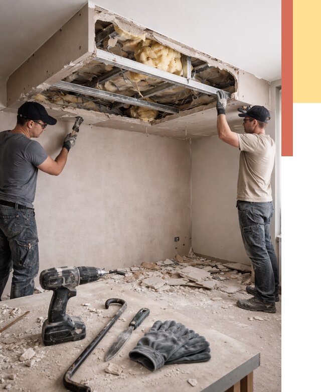 Демонтаж короба из гипсокартона в Усть-Джегуте от 1539 руб. — быстро и недорого | ОТДЕЛОЧНИК-Стд