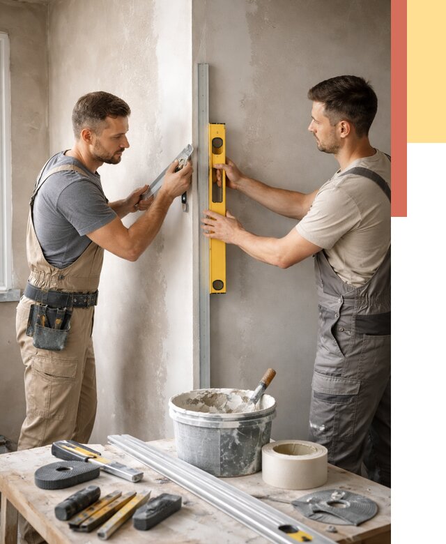 Выведение углов стен в Усть-Джегуте от 1873 руб. быстро и недорого | ОТДЕЛОЧНИК-Стд