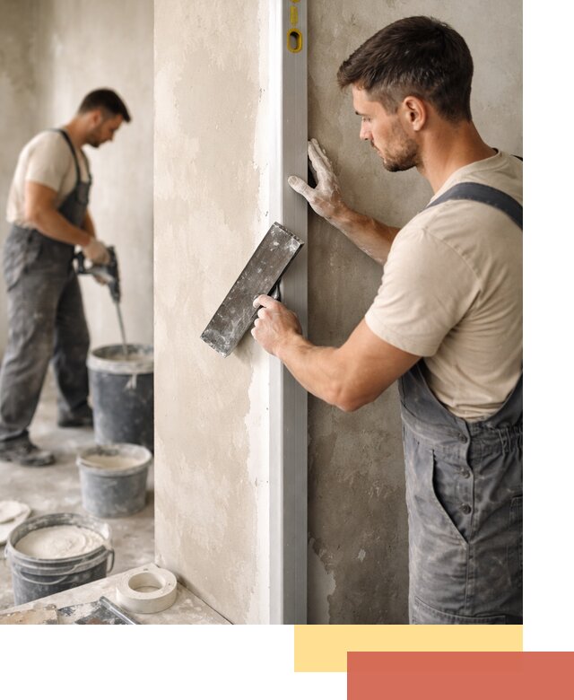 Выведение углов стен в Усть-Джегуте: монтаж и оштукатуривание