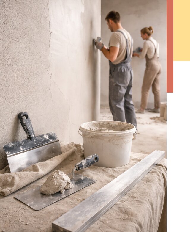 Штукатурка стен гипсовая в Усть-Джегуте от 4555 руб/м2 — быстро и недорого | ОТДЕЛОЧНИК-Стд