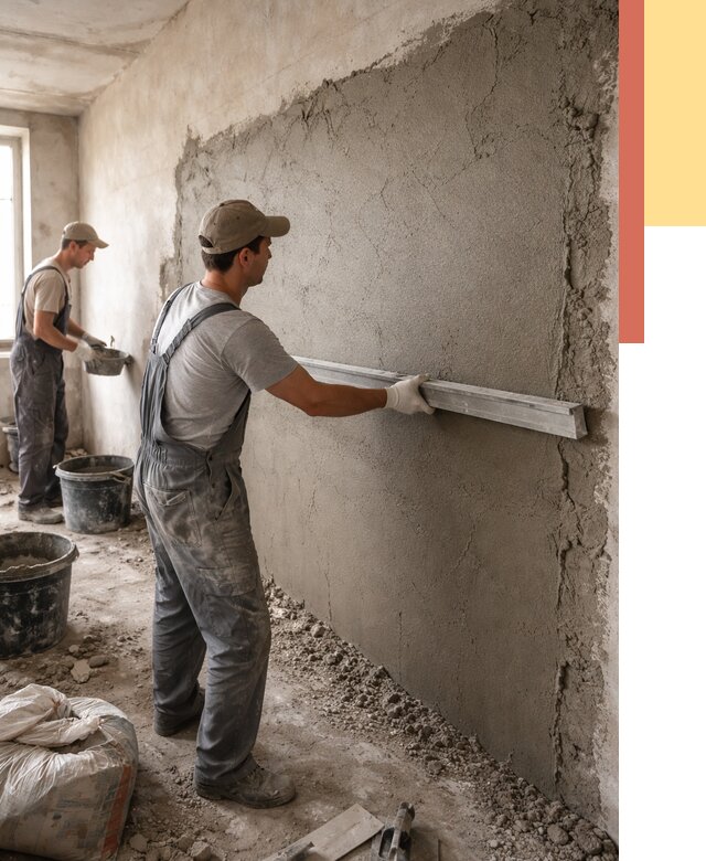 Цементная штукатурка стен в Усть-Джегуте от 4555 руб/м2 — быстро и недорого | ОТДЕЛОЧНИК-Стд