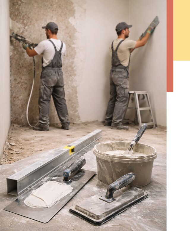 Штукатурка стен под обои в Усть-Джегуте от 4555 руб./м2 — выравнивание под обои | ОТДЕЛОЧНИК-Стд