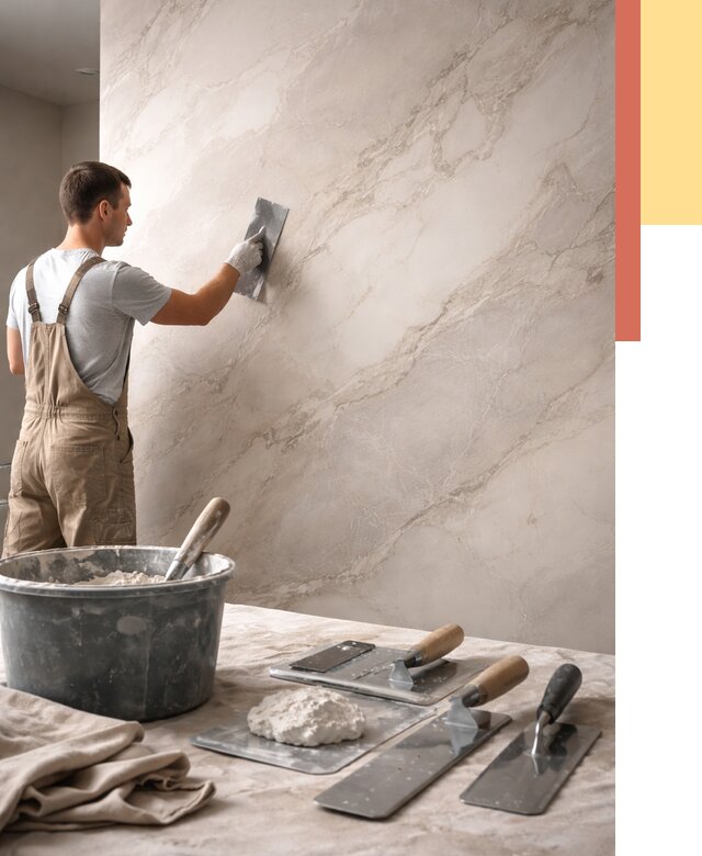 Декоративная штукатурка под мрамор в Усть-Джегуте от 2834 руб./м² — быстро и недорого | ОТДЕЛОЧНИК-Стд