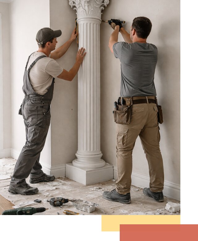 Установка декоративных колонн в Усть-Джегуте под ключ