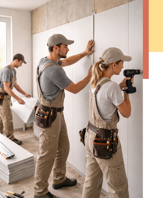 Монтаж ПВХ панелей на стены в Усть-Джегуте от 456 руб/м2 — быстро и недорого | ОТДЕЛОЧНИК-Стд