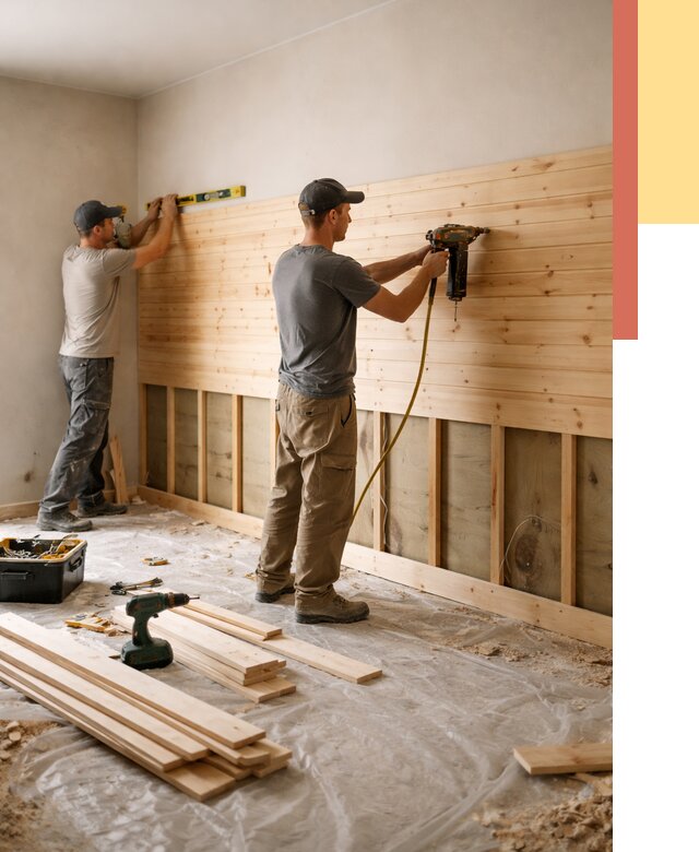 Монтаж деревянной вагонки на стены в Усть-Джегуте от 7592 руб. | Услуги монтажа вагонки | ОТДЕЛОЧНИК-Стд