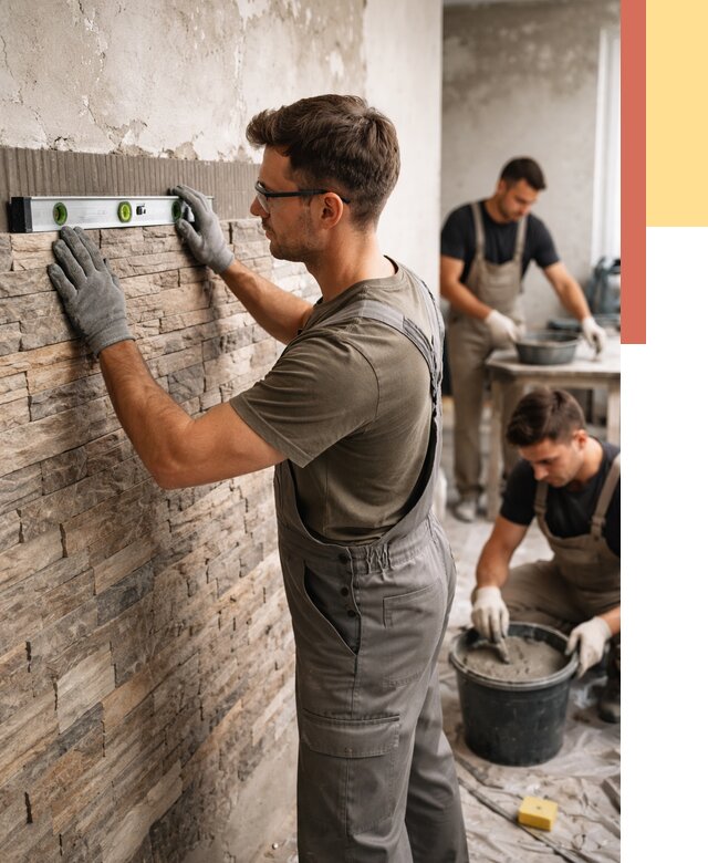 Монтаж искусственного камня в Усть-Джегуте от 4555 руб. под ключ | ОТДЕЛОЧНИК-Стд