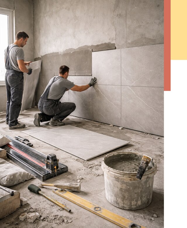 Облицовка стен керамогранитом в Усть-Джегуте от 4252 руб./м² — услуги под ключ | ОТДЕЛОЧНИК-Стд