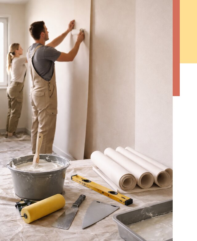 Поклейка бумажных обоев в Усть-Джегуте от 5568 руб./м2 — быстро и недорого | ОТДЕЛОЧНИК-Стд