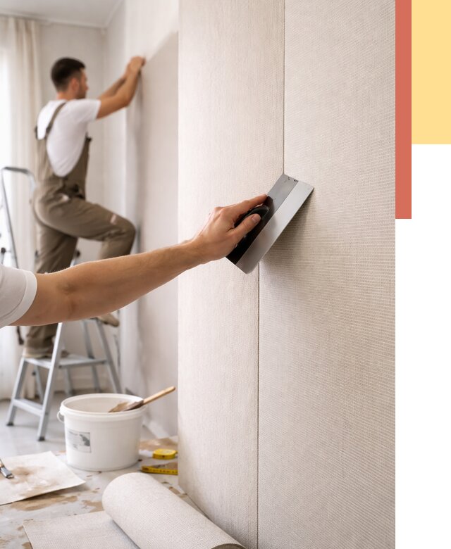 Поклейка текстильных обоев в Усть-Джегуте от 4555 руб. под ключ | ОТДЕЛОЧНИК-Стд