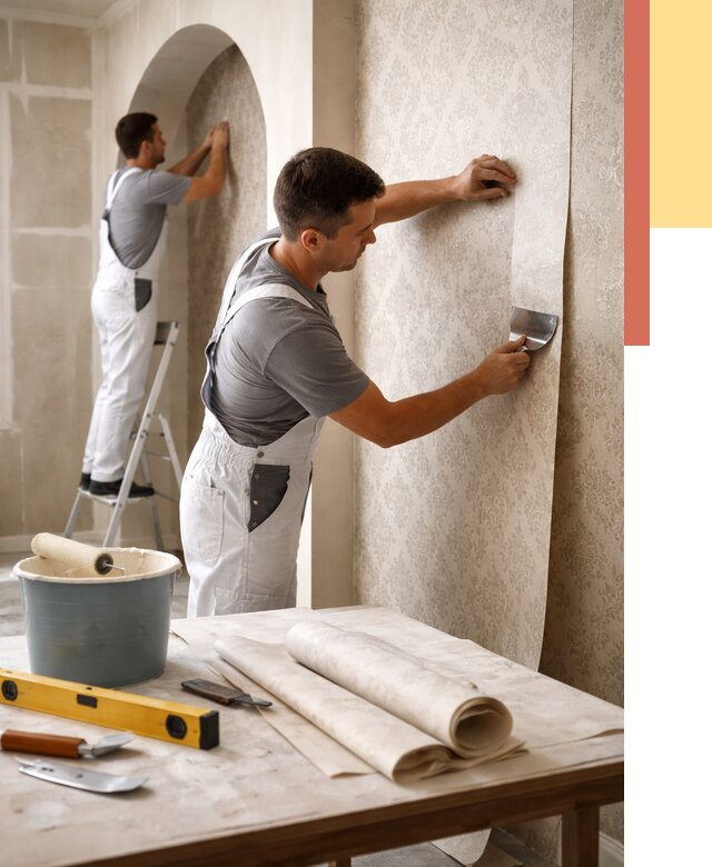 Поклейка обоев на сложные стены в Усть-Джегуте от 2834 руб. под ключ | ОТДЕЛОЧНИК-Стд