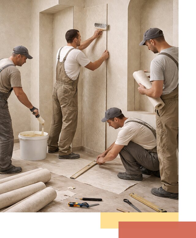 Поклейка обоев на сложные стены и неровные поверхности в Усть-Джегуте