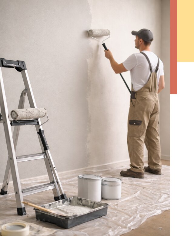 Покраска стен латексной краской в Усть-Джегуте от 4555 руб. за м2 | ОТДЕЛОЧНИК-Стд