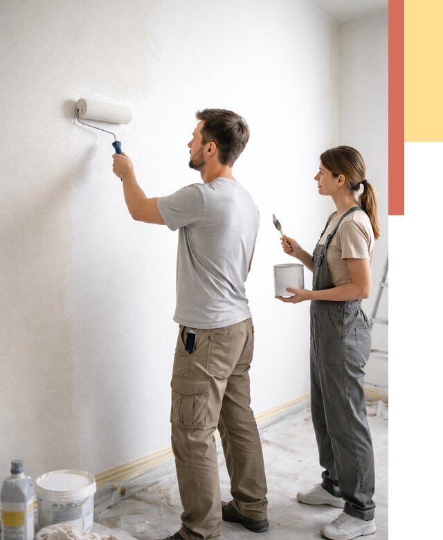 Окраска стен по стеклохолсту в Усть-Джегуте от 4555 руб/м² под ключ | ОТДЕЛОЧНИК-Стд