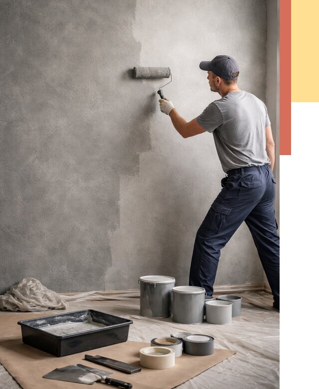 Покраска стен под бетон в Усть-Джегуте от 658 руб. за м2 — быстро и недорого | ОТДЕЛОЧНИК-Стд