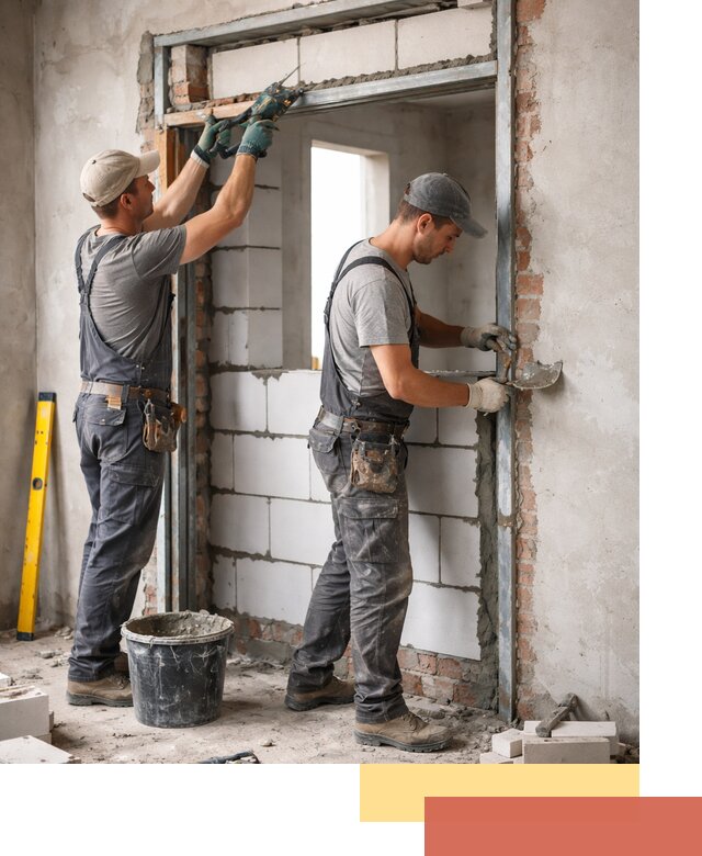 Закладка дверного проема под ключ в Усть-Джегуте: демонтаж, монтаж, отделка