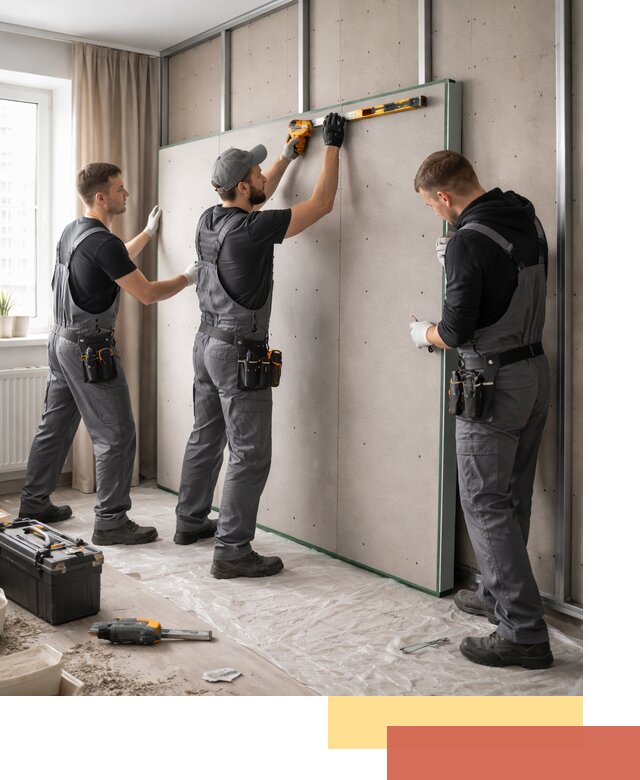 Шумоизоляция стен панелями ЗИПС в Усть-Джегуте для жилых и коммерческих помещений