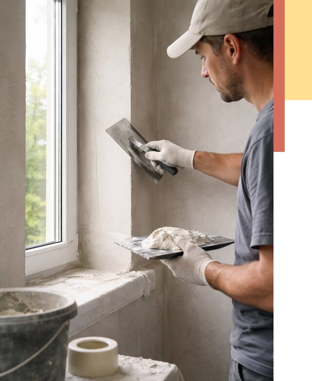 Штукатурка откосов в Усть-Джегуте от 4555 руб/м² — услуги и выравнивание под ключ | ОТДЕЛОЧНИК-Стд