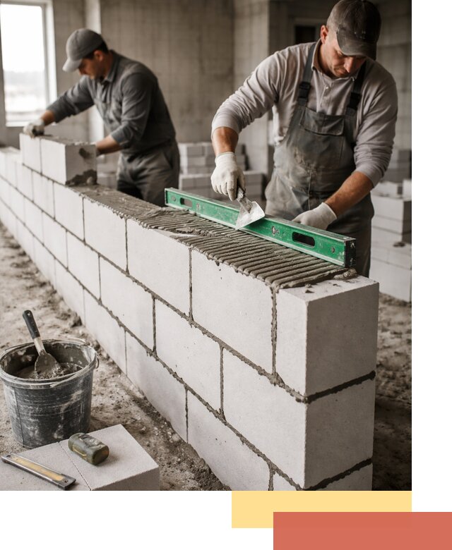 Кладка перегородок из газобетона в Усть-Джегуте быстро и качественно