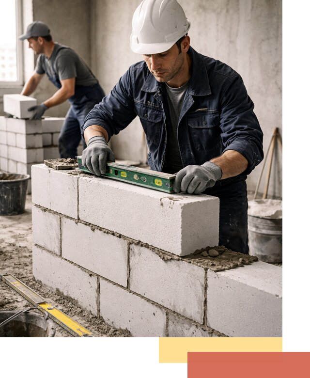 Кладка перегородок из пеноблока под ключ в Усть-Джегуте