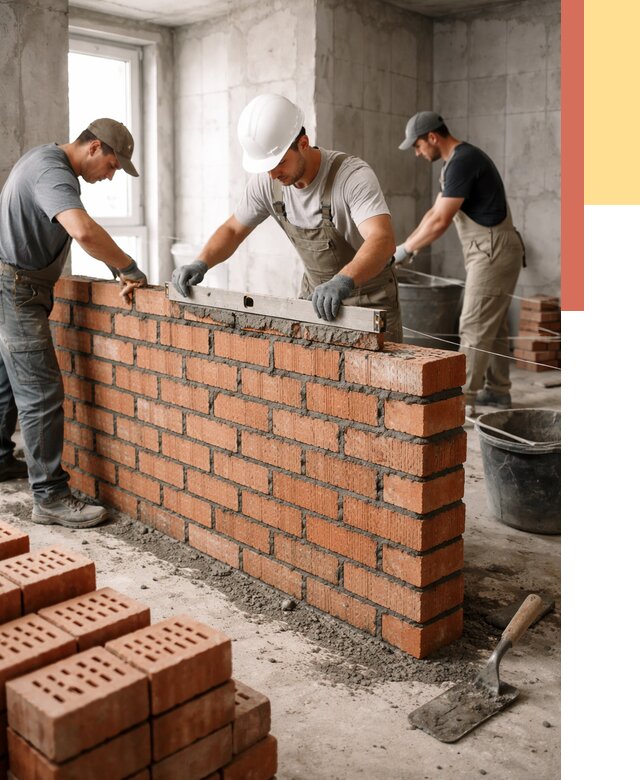 Кладка перегородок из кирпича в Усть-Джегуте от 3543 руб. за м² | ОТДЕЛОЧНИК-Стд