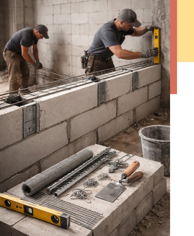 Армирование кладки перегородок в Усть-Джегуте от 759 руб. под ключ | ОТДЕЛОЧНИК-Стд