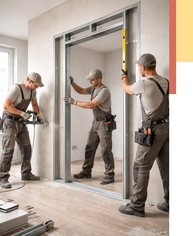 Устройство дверного проема в перегородке в Усть-Джегуте от 4555 руб. под ключ | ОТДЕЛОЧНИК-Стд