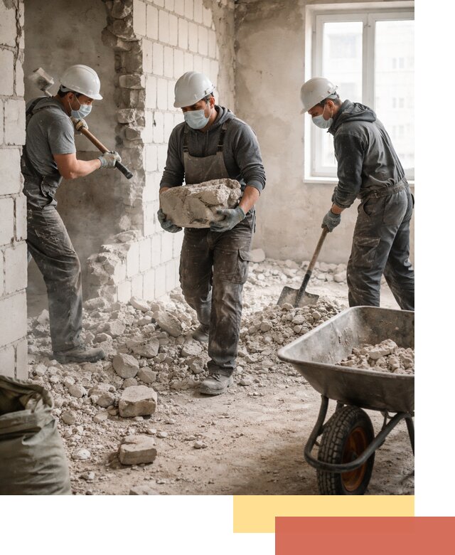 Демонтаж блочных перегородок в Усть-Джегуте быстро и аккуратно