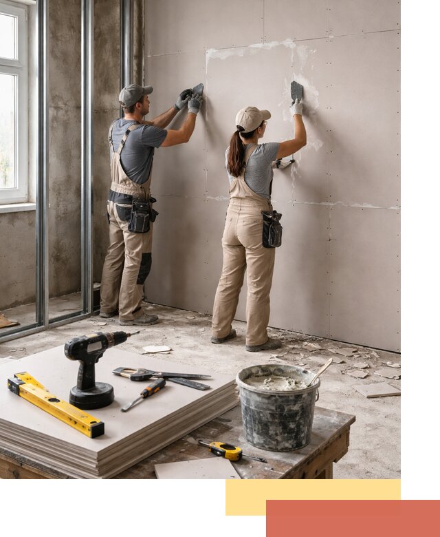 Монтаж двухслойной перегородки из гипсокартона в Усть-Джегуте