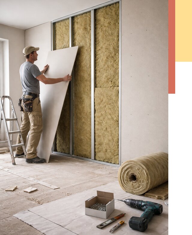 Перегородка из гипсокартона с шумоизоляцией в Усть-Джегуте от 3158 руб. | ОТДЕЛОЧНИК-Стд