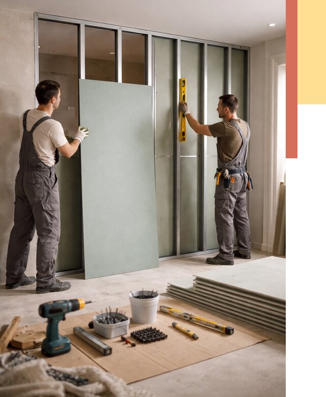 Перегородка из влагостойкого гипсокартона в Усть-Джегуте от 4859 руб. — монтаж под ключ | ОТДЕЛОЧНИК-Стд