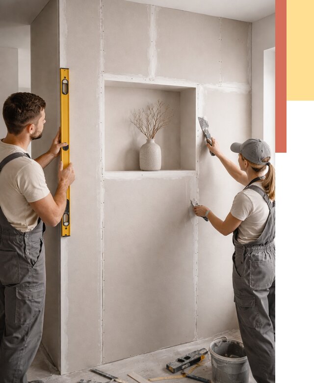 Перегородка из гипсокартона с нишей в Усть-Джегуте от 3290 руб. под ключ | ОТДЕЛОЧНИК-Стд