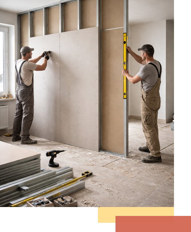 Зонирующая перегородка из гипсокартона под ключ в Усть-Джегуте