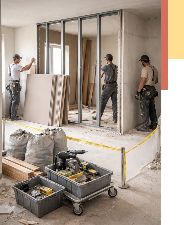 Перенос гипсокартонной перегородки в Усть-Джегуте под ключ от 4555 руб. | Демонтаж и монтаж – ОТДЕЛОЧНИК-Стд