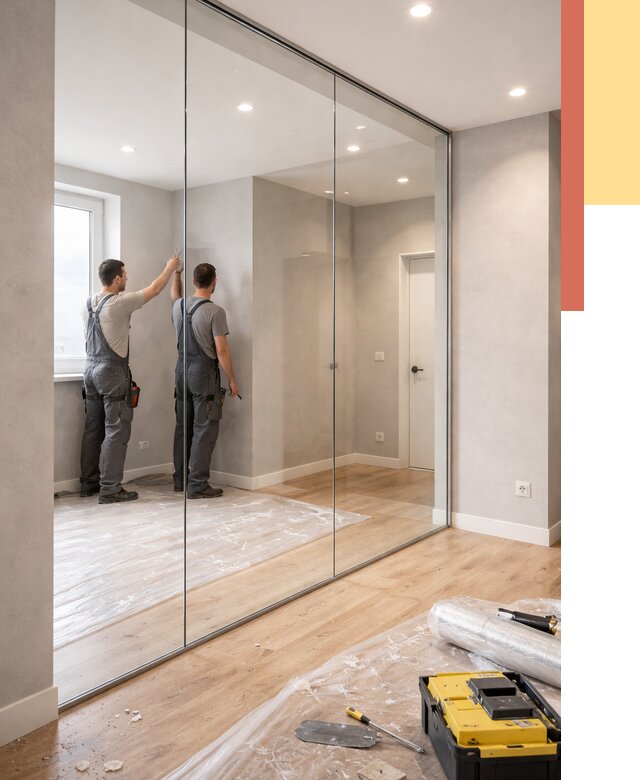 Безрамные стеклянные перегородки в Усть-Джегуте — монтаж от 9617 руб. | ОТДЕЛОЧНИК-Стд