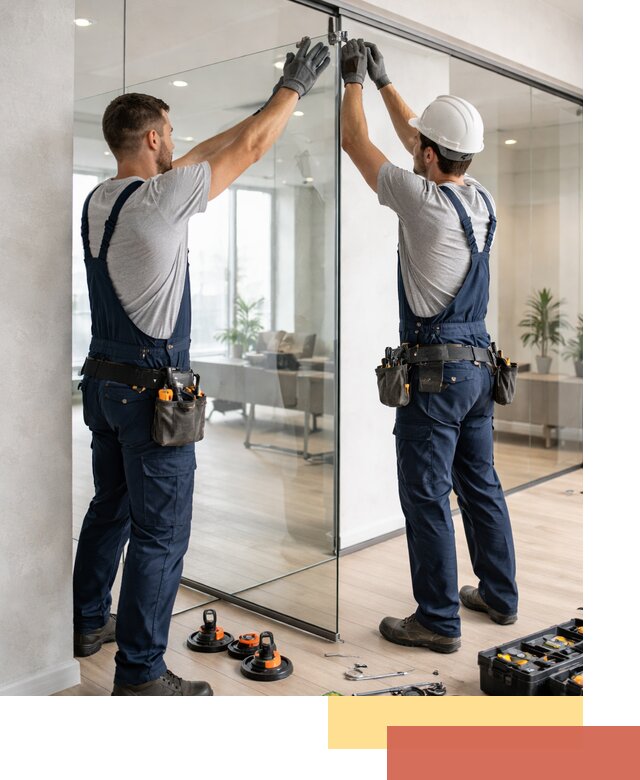 Безрамные стеклянные перегородки под ключ в Усть-Джегуте