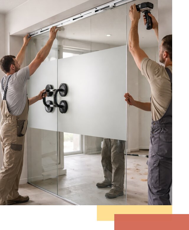 Матовые стеклянные перегородки под ключ в Усть-Джегуте