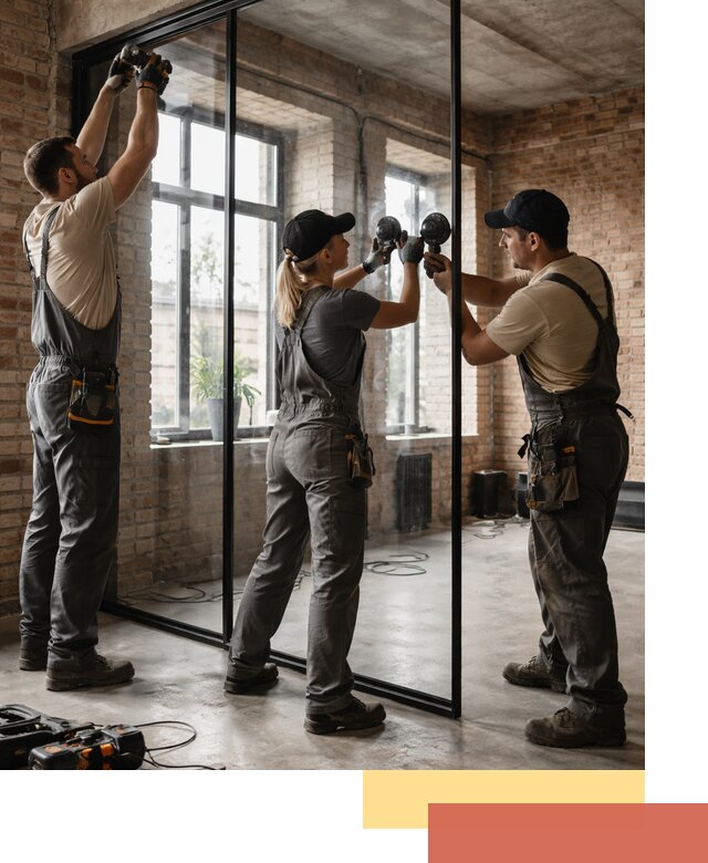 Стеклянные перегородки лофт — изготовление и монтаж в Усть-Джегуте