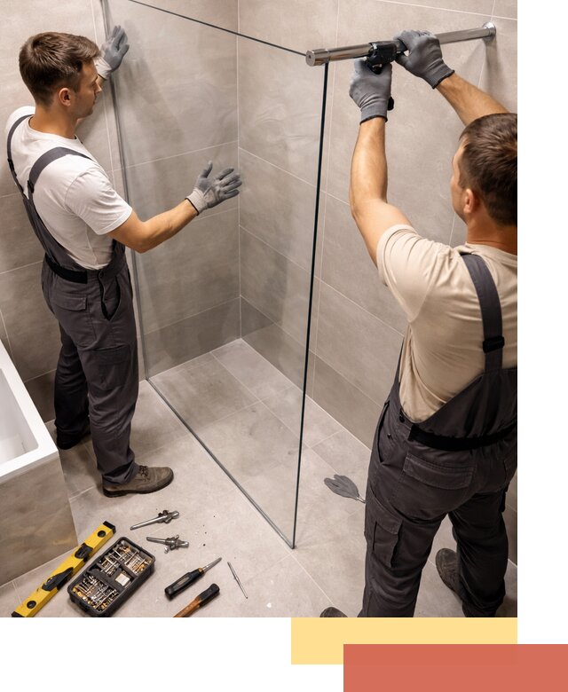 Стеклянные перегородки для душа в Усть-Джегуте — изготовление и монтаж