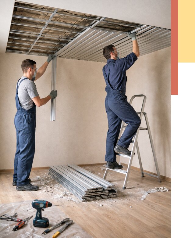 Демонтаж реечного потолка в Усть-Джегуте от 4555 руб. быстро и недорого | ОТДЕЛОЧНИК-Стд