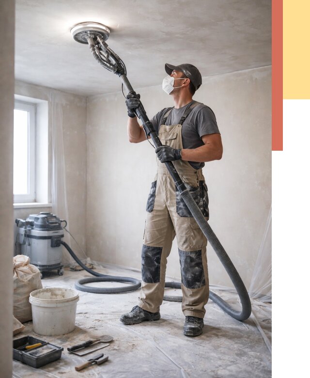 Шлифовка потолка в Усть-Джегуте от 3543 руб. — услуги шлифования потолка | ОТДЕЛОЧНИК-Стд