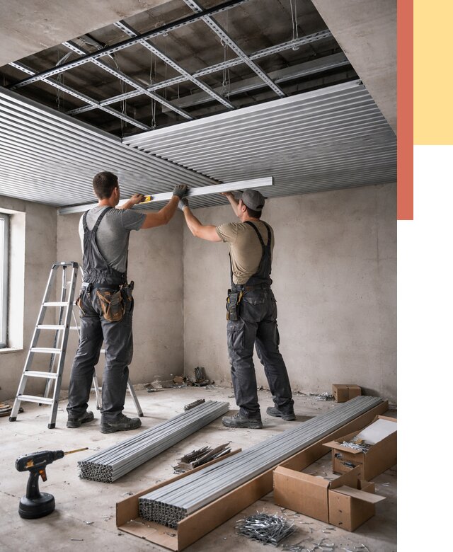 Монтаж реечного потолка в Усть-Джегуте от 4555 руб. под ключ | ОТДЕЛОЧНИК-Стд